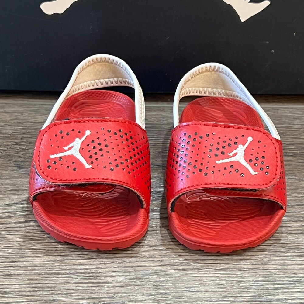 Jordan Hydro 5 Sandals Adjustable Slides Red White - Infant Baby Size 6C